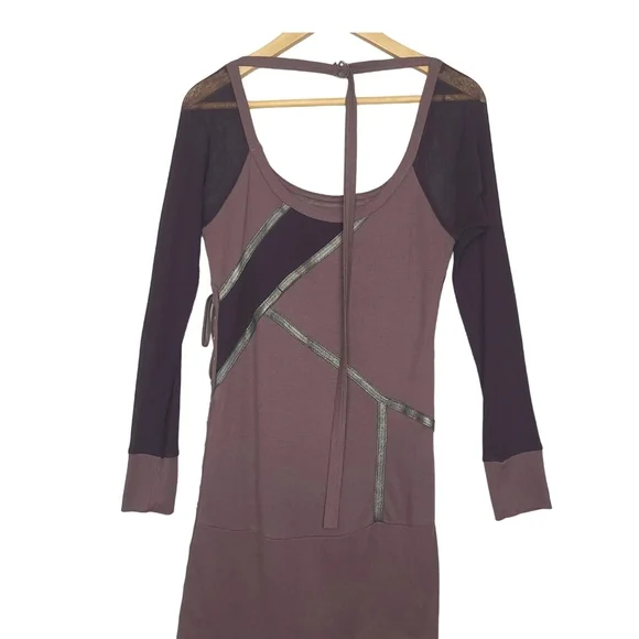 SALVAGE NWT Y2K Lace Up Purple Long Sleeve Dress. Never Worn. M - Picture 9 of 13